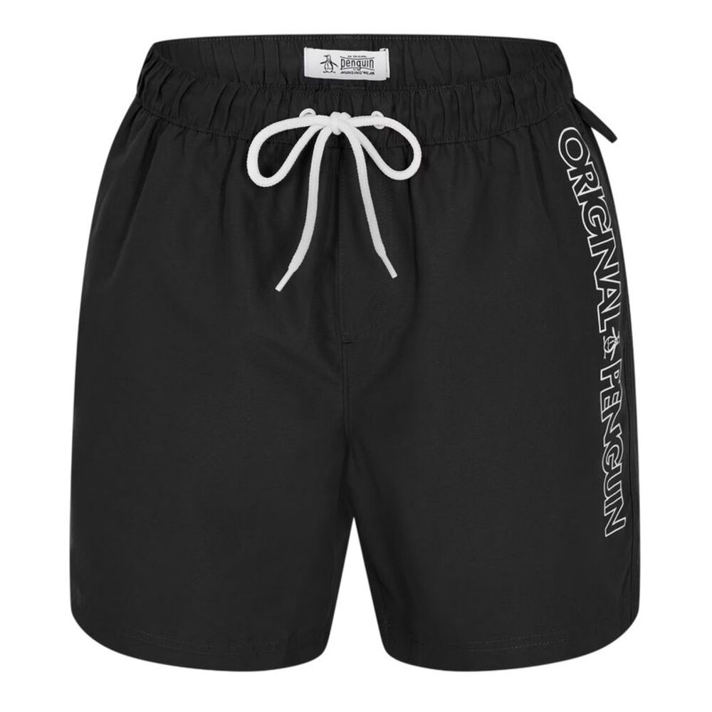 Original Penguin Mens Logo Swim Shorts / True Black